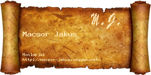 Macsor Jakus névjegykártya
